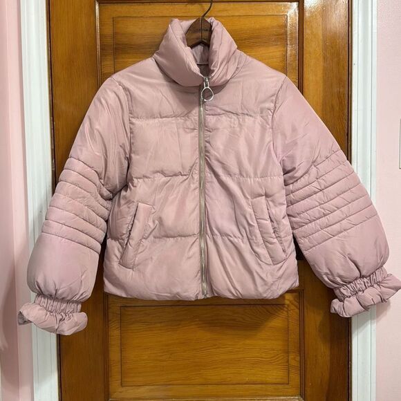 Lost Ink Muted Pink Puffer Oversized Coat Women’s XS - Picture 1 of 6